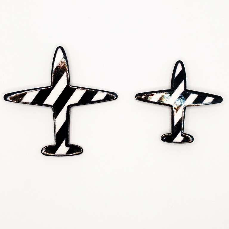 JEWELRY - BROOCH - PLASTIC - PLANES B71 - NICKEL - PACKAGE (6sets)