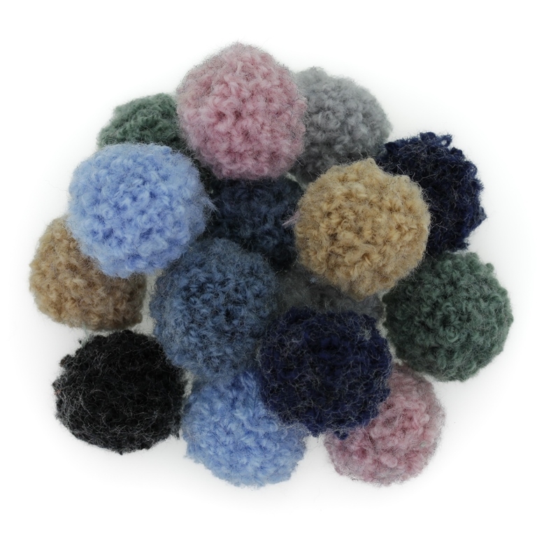 TEXTILE BEADS - POMPON POLYESTER 02 - 18mm MIX 46 - PACKAGE 150pcs.