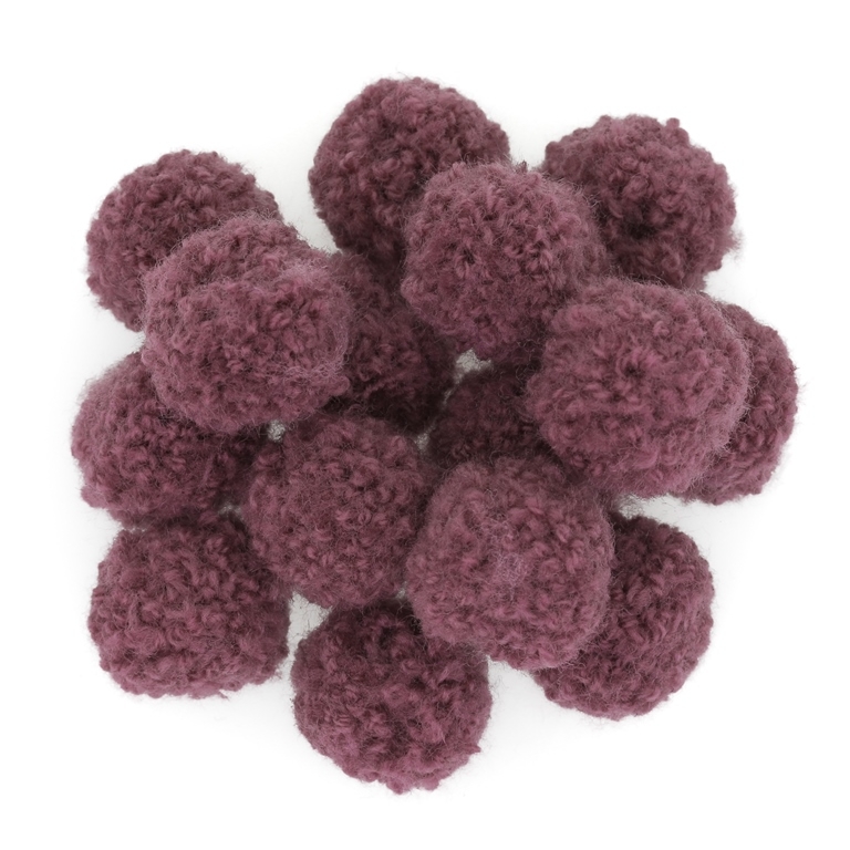 TEXTILE BEADS - POMPON POLYESTER 02 - 18mm ROSE DUST 37 - PACKAGE 150pcs.