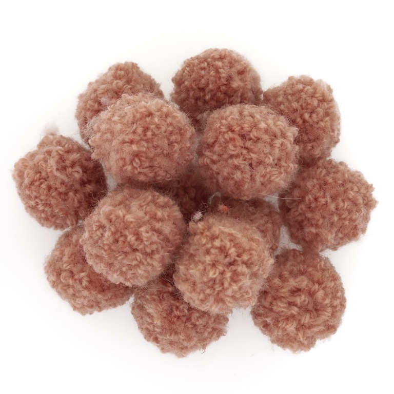 TEXTILE BEADS - POMPON POLYESTER 02 - 18mm PEACH 39 - PACKAGE 150pcs.