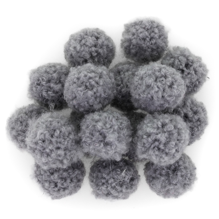 TEXTILE BEADS - POMPON POLYESTER 02 - 18mm GRAY 40 - PACKAGE 150pcs.