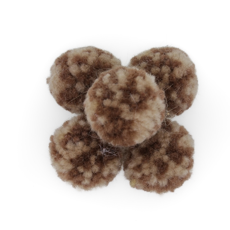 TEXTILE BEADS - POMPON POLYESTER 03 MULTICOLORED - 26mm BROWN AND BEIGE 45 - PACKAGE 50pcs.