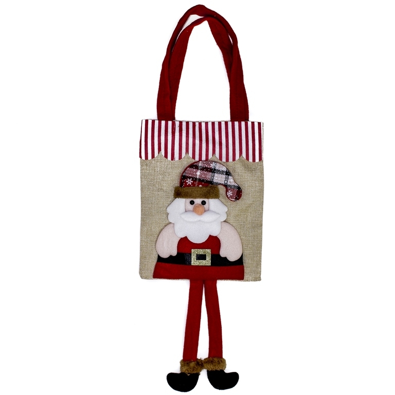 CHRISTMAS DECORATION - BAG BURLAP - MODEL 08 - 20x26cm BEIGE - 1pc.