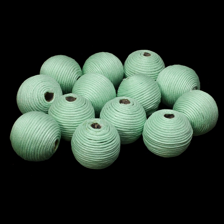 BALL WITH THREAD - COTTON - 22mm - RESEDA 247 - PACKAGE 50pcs. Hole-5.0mm