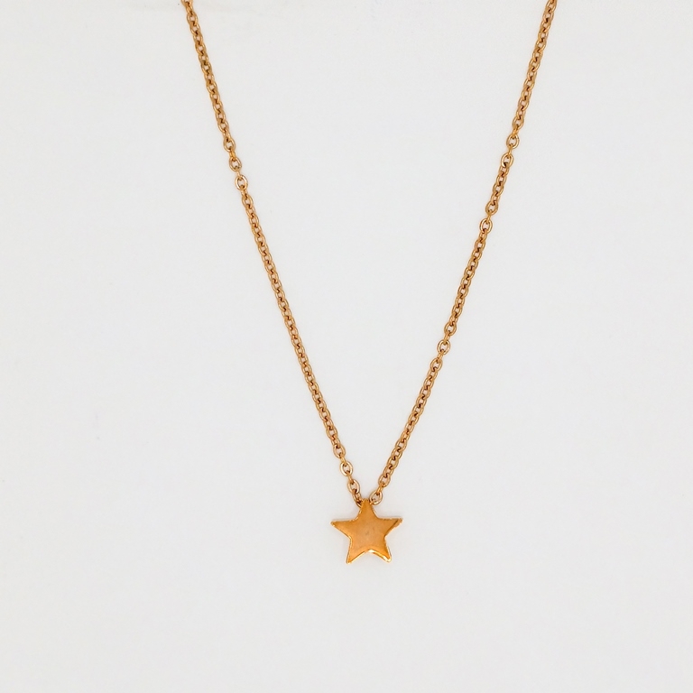 JEWELRY - NECKLACE - STAINLESS STEEL - STAR К057 - 0.9x0.9cm ROSE GOLD - PACKAGE 6pcs.