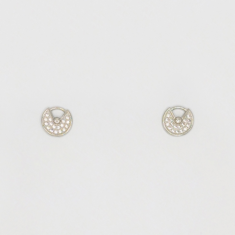 JEWELRY - EARRINGS - SCREW - ZIRCON - Е254 - 1.2x1.2cm NICKEL - 1 pair