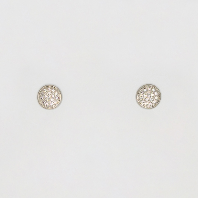 JEWELRY - EARRINGS - SCREW - ZIRCON - CIRCLE Е251 - 1.2x1.2cm NICKEL - PACKAGE 6 pairs