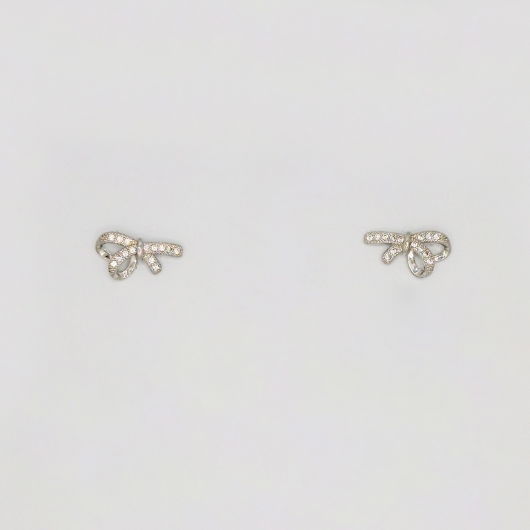 JEWELRY - EARRINGS - SCREW - ZIRCON - RIBBON Е262 - 1.5x0.9cm NICKEL - PACKAGE 6 pairs