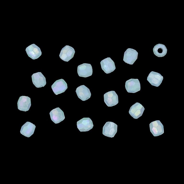 TRANSPARENT PLASTIC BEADS WITH COATING - UV - BICONES 01 - 4x4mm BLUE SKY (LIGHT) V38 (АВ) - PACKAGE 500g Hole-1.6mm (18880pcs.)