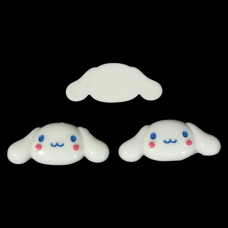 PLASTIC BEADS - RESIN 3D - FOR GLUING - PUPPY Cinnamoroll 01 - 43x20x6mm ECRU (LIGHT) - PACKAGE 30pcs.