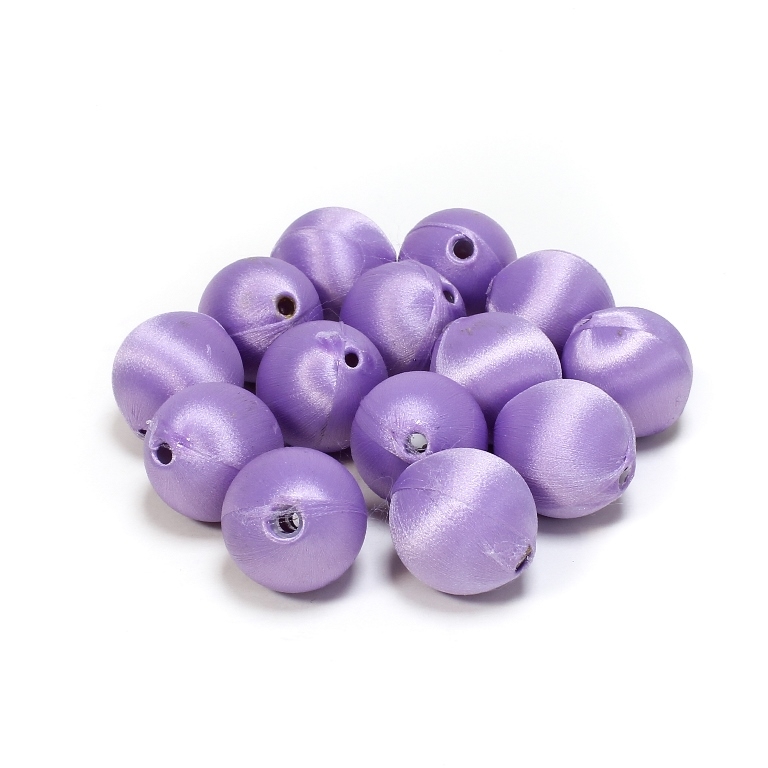 BALL WITH THREAD - POLYESTER 05 - 20mm - PURPLE - 5pcs. Hole-3.0mm