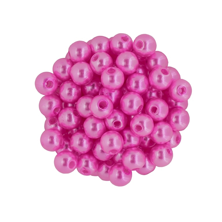 ACRYLIC IMITATION PLASTIC PEARLS - BALL - 8mm CYCLAMEN 83 - 50g Hole-2.4mm (194pcs.)