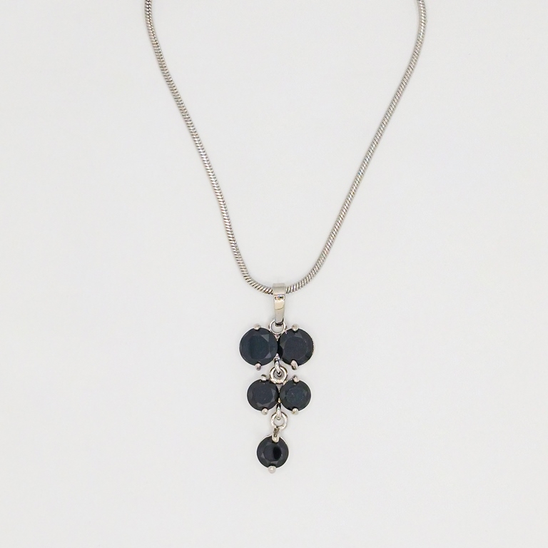 JEWELRY - NECKLACE - STAINLESS STEEL AND ZIRCON - GRAPES К079-09 - 1.4x3.0cm NICKEL-BLACK - PACKAGE 6pcs.