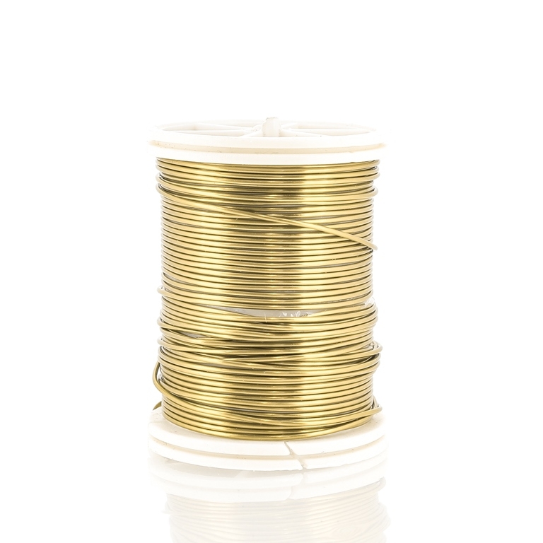 METAL ELEMENTS - COPPER WIRE WITH LACQUER COATING - 0.8mm GOLD (LIGHT) 32 - 1pc. (8.5m) 