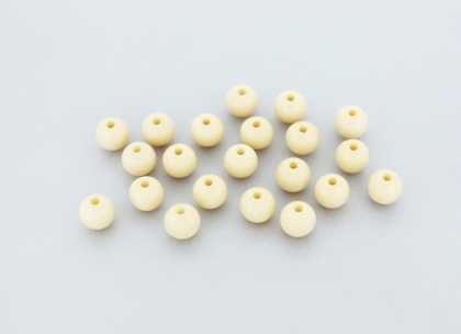 OPAQUE PLASTIC BEADS - BALL - 8mm IVORY С16 - PACKAGE 500g Hole-1.8mm (1980pcs.)