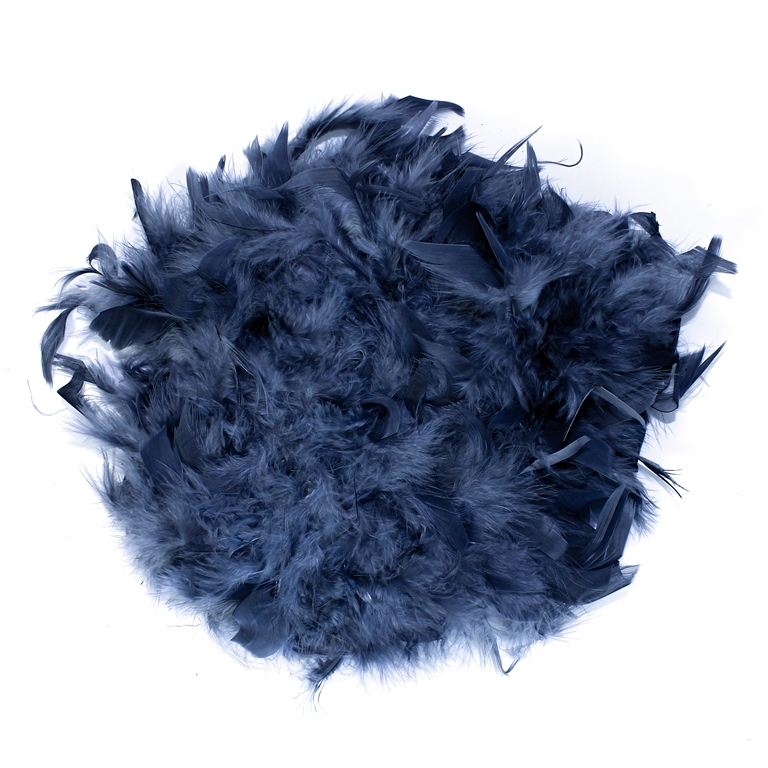 MATERIALS FOR CRAFT AND DECORATION - MARABOU FROM FEATHERS - BLUE (DARK) 20 - 2m(70g) - 1pc.