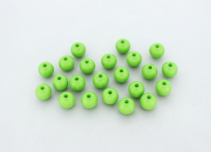 OPAQUE PLASTIC BEADS - BALL - 8mm GREEN С23 - PACKAGE 500g Hole-1.8mm (1983pcs.)