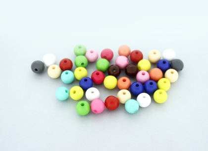 OPAQUE PLASTIC BEADS - BALL - 8mm MIX - PACKAGE 500g Hole-1.8mm (1786pcs.)