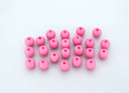 OPAQUE PLASTIC BEADS - BALL - 8mm PINK (DARK) С03 - PACKAGE 500g Hole-1.8mm (1983pcs.)