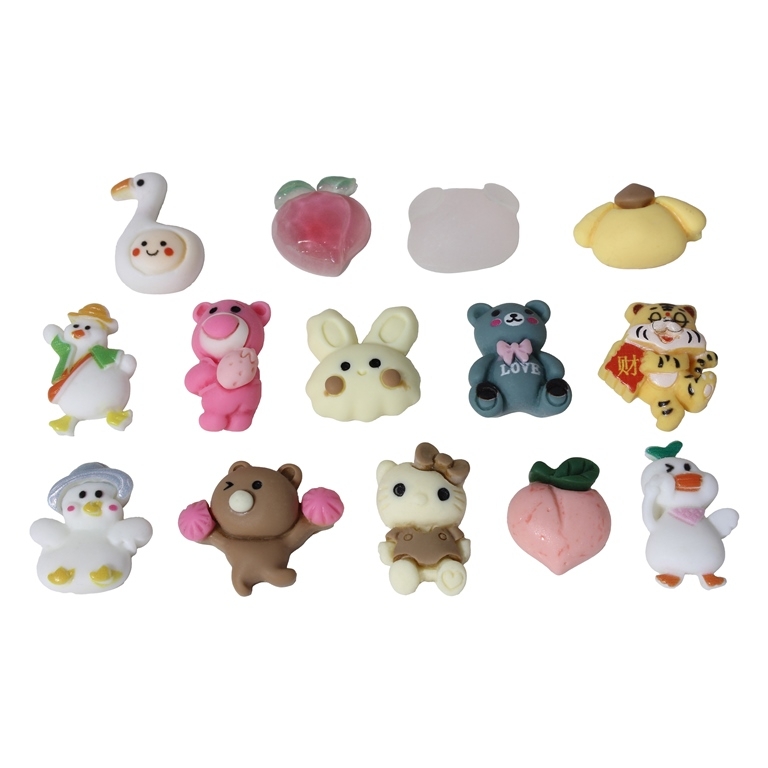 PLASTIC BEADS - RESIN 3D - FOR GLUING - MIX ANIMALS 02 - MIXED COLORS - PACKAGE 40pcs.