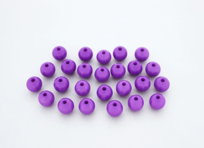 OPAQUE PLASTIC BEADS - BALL - 8mm PURPLE С13 - PACKAGE 500g Hole-1.8mm (1882pcs.)