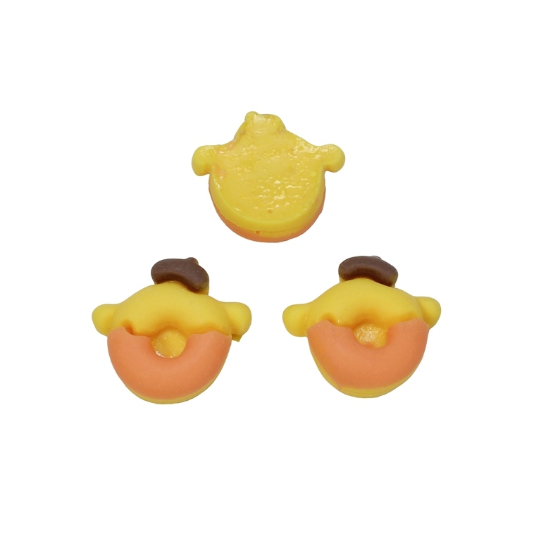 PLASTIC BEADS - RESIN 3D - FOR GLUING - DONUT 04 - 21x20x8mm YELLOW AND ORANGE - PACKAGE 40pcs.