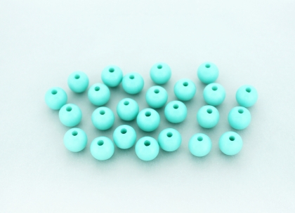 OPAQUE PLASTIC BEADS - BALL - 8mm TURQUOISE GREEN С25 - PACKAGE 500g Hole-1.8mm (1919pcs.)