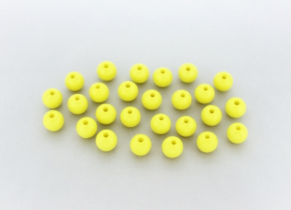 OPAQUE PLASTIC BEADS - BALL - 8mm YELLOW С17 - PACKAGE 500g Hole-1.8mm (1931pcs.)