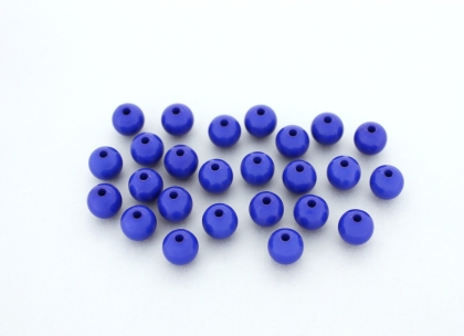 OPAQUE PLASTIC BEADS - BALL - 8mm BLUE (DARK) С32 - PACKAGE 500g Hole-1.8mm (1905pcs.)