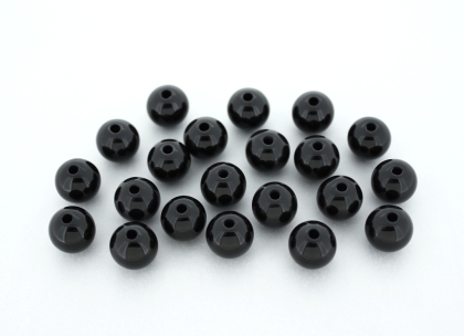 OPAQUE PLASTIC BEADS - BALL - 10mm BLACK С42 - PACKAGE 500g Hole-2.2mm (963pcs.)