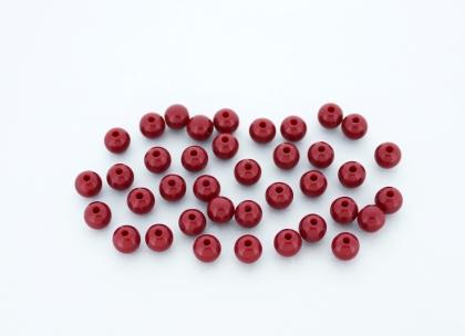 OPAQUE PLASTIC BEADS - BALL - 6mm BORDEAUX (DARK) С41 - PACKAGE 500g Hole-1.8mm (4490pcs.)