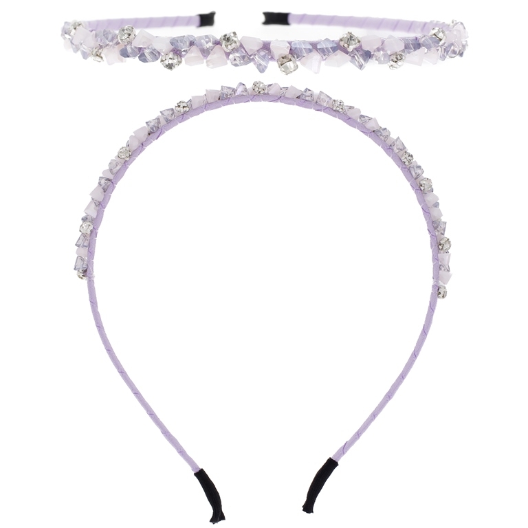 JEWELRY - ACCESSORY FOR HAIR - TIARA WITH CRYSTALS D023 - METAL AND GLASS - PURPLE - 1pc.