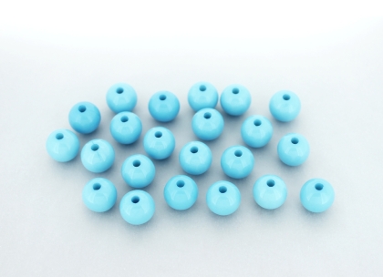 OPAQUE PLASTIC BEADS - BALL - 10mm BLUE (LIGHT) С29 - PACKAGE 500g Hole-2.2mm (918pcs.)