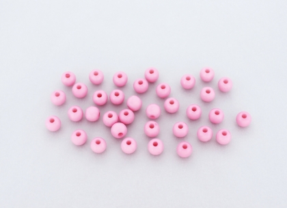 OPAQUE PLASTIC BEADS - BALL - 6mm PINK С02 - PACKAGE 500g Hole-1.8mm (4496pcs.)