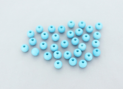 OPAQUE PLASTIC BEADS - BALL - 6mm BLUE (LIGHT) С29 - PACKAGE 500g Hole-1.8mm (4404pcs.)