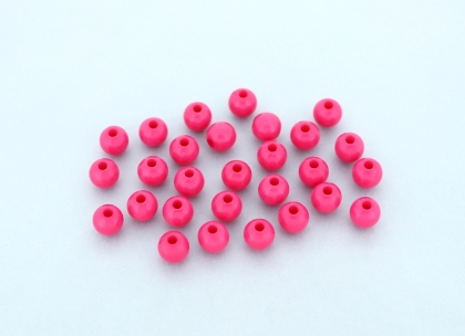 OPAQUE PLASTIC BEADS - BALL - 6mm CYCLAMEN PINK (LIGHT) С04 - PACKAGE 500g Hole-1.8mm (4528pcs.)