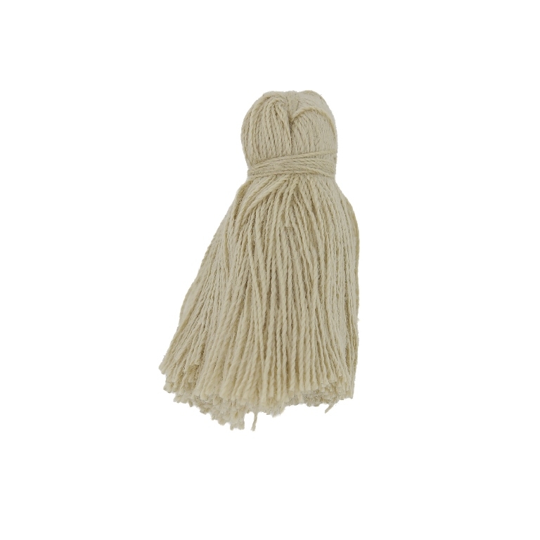 TEXTILE BEADS - TASSEL COTTON - 4.0cm BEIGE 120 - 5pcs.