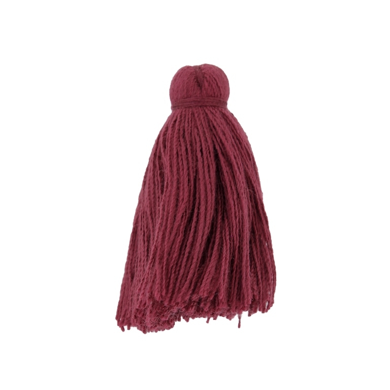 TEXTILE BEADS - TASSEL COTTON - 4.0cm BORDEAUX 145 - PACKAGE 50pcs.