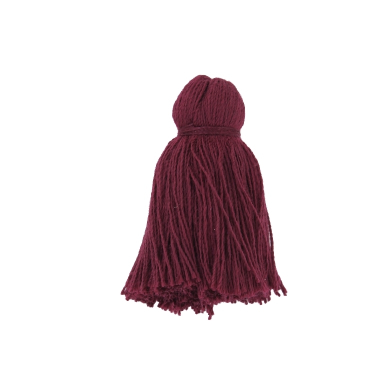 TEXTILE BEADS - TASSEL COTTON - 4.0cm BORDEAUX 146 - PACKAGE 50pcs.