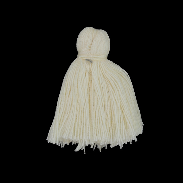 TEXTILE BEADS - TASSEL COTTON - 4.0cm ECRU 118 - 5pcs.