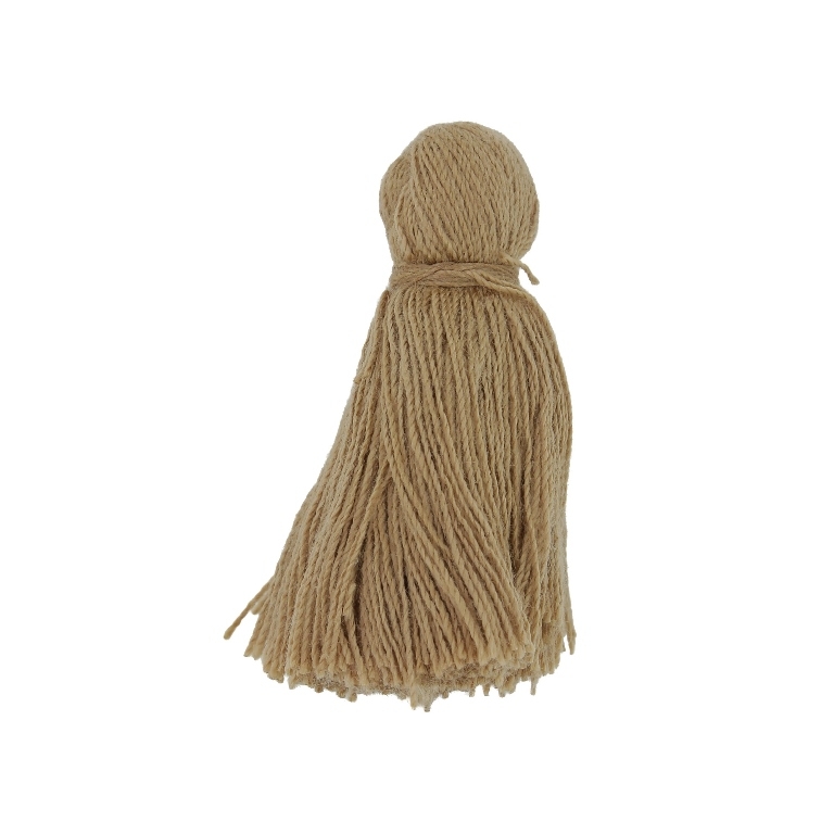 TEXTILE BEADS - TASSEL COTTON - 4.0cm BROWN (LIGHT) 121 - PACKAGE 50pcs.