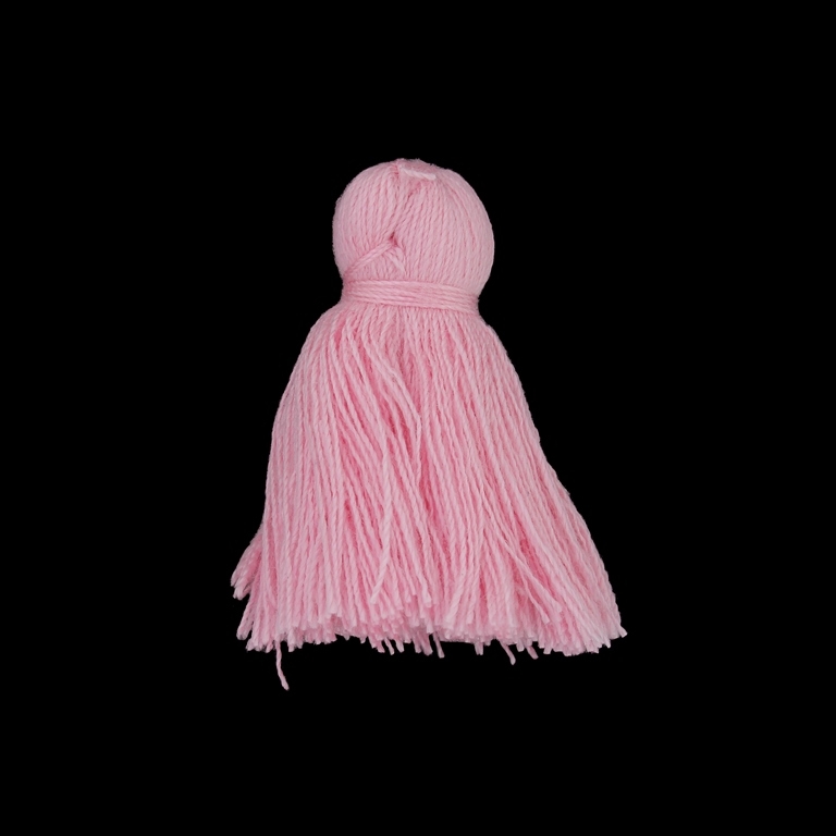 TEXTILE BEADS - TASSEL COTTON - 4.0cm PINK (LIGHT) 141 - PACKAGE 50pcs.