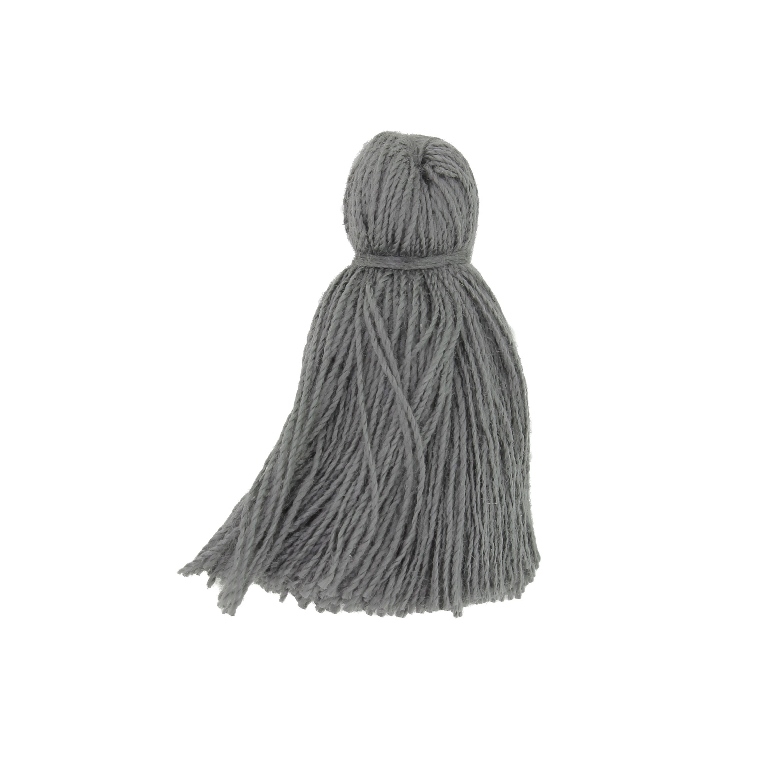 TEXTILE BEADS - TASSEL COTTON - 4.0cm GRAY 140 - 5pcs.