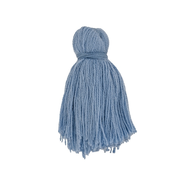 TEXTILE BEADS - TASSEL COTTON - 4.0cm BLUE (LIGHT) 149 - PACKAGE 50pcs.