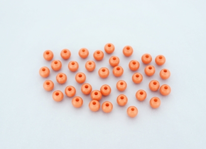 OPAQUE PLASTIC BEADS - BALL - 6mm CORAL ORANGE С09 - PACKAGE 500g Hole-1.8mm (4452pcs.)