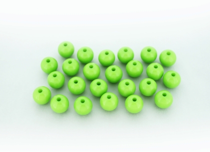 OPAQUE PLASTIC BEADS - BALL - 10mm GREEN С23 - PACKAGE 500g Hole-2.2mm (960pcs.)