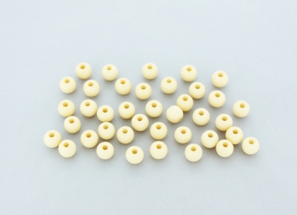 OPAQUE PLASTIC BEADS - BALL - 6mm IVORY С16 - PACKAGE 500g Hole-1.8mm (4540pcs.)