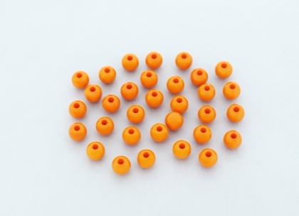 OPAQUE PLASTIC BEADS - BALL - 6mm ORANGE С21 - PACKAGE 500g Hole-1.8mm (4553pcs.)