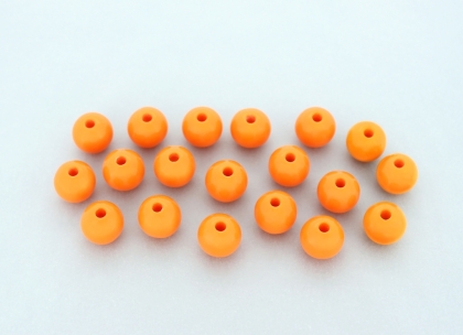 OPAQUE PLASTIC BEADS - BALL - 10mm ORANGE С21 - PACKAGE 500g Hole-2.2mm (914pcs.)