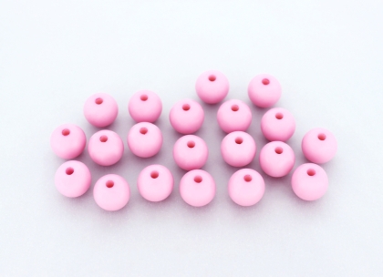 OPAQUE PLASTIC BEADS - BALL - 10mm PINK С02 - PACKAGE 500g Hole-2.2mm (940pcs.)